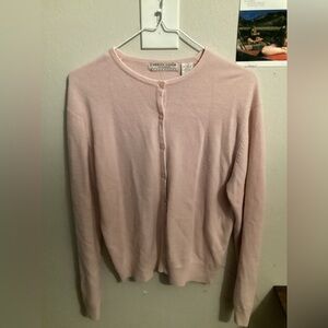 Women’s Large Carolyn Taylor Soft Pink Cardigan Sweater